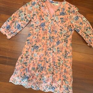Loft pink floral dress